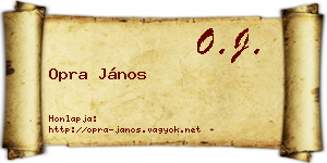 Opra János névjegykártya