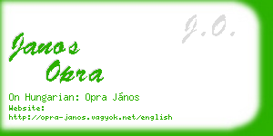 janos opra business card
